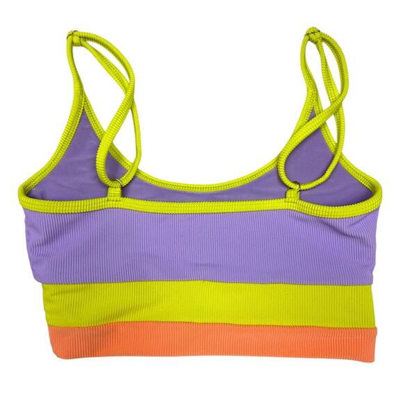 Beach Riot Eva Top in Sundazed Colorblock Swim Swimsuit Bralette Bikini Small - Picture 4 of 8